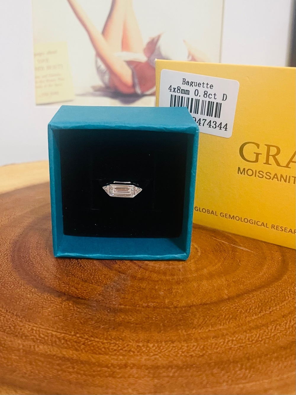 1 Carat Moissanite Baguette Ring In 925 Sterling Silver with GRA - Picture 3 of 16